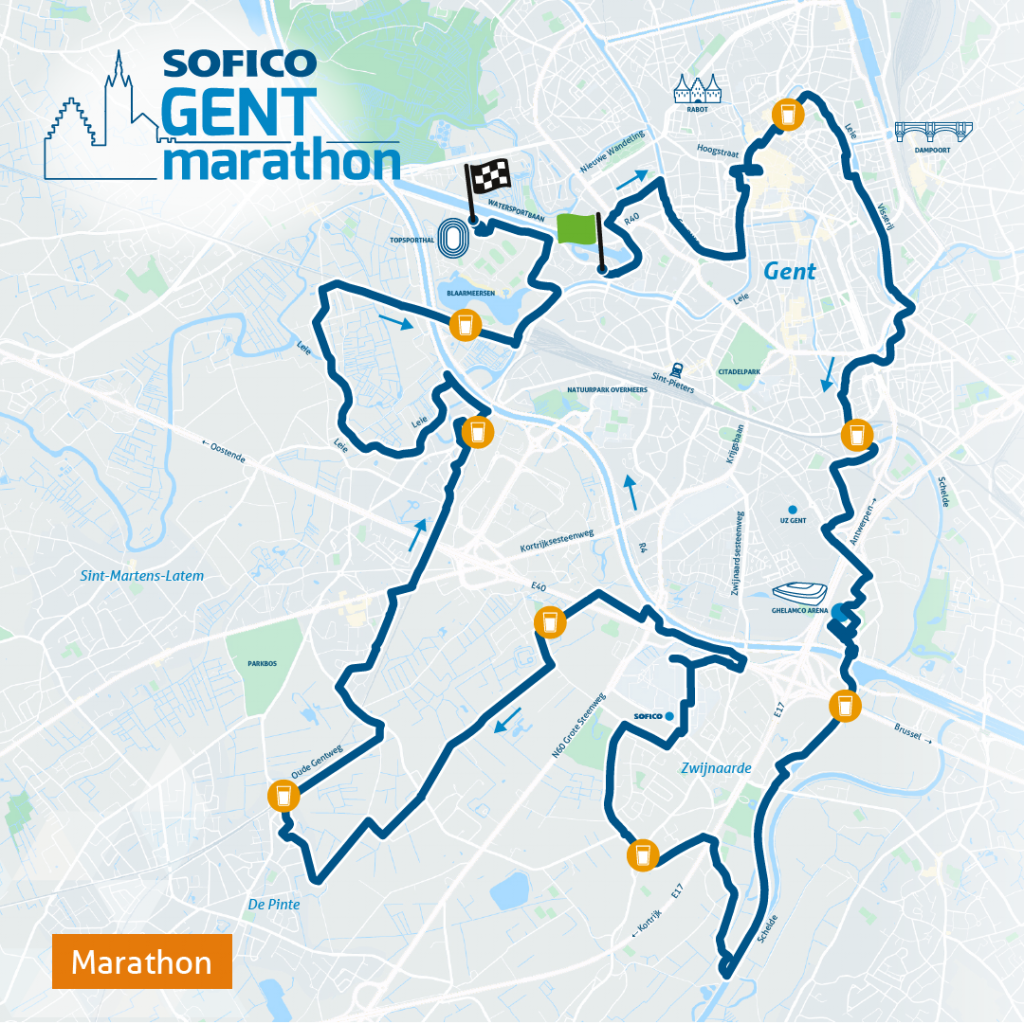 Parcours Sofico Gent Marathon